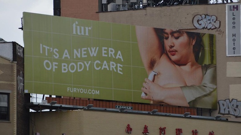 Fur billboard advertisement