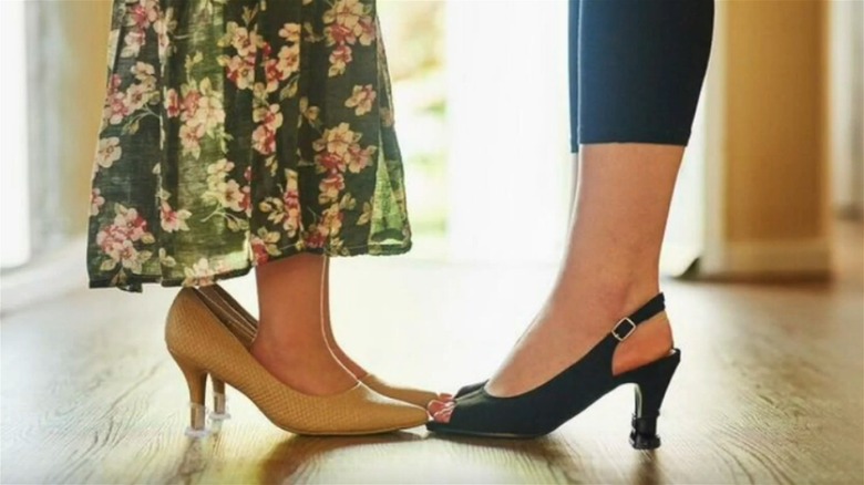 Stilettos with heel protectors