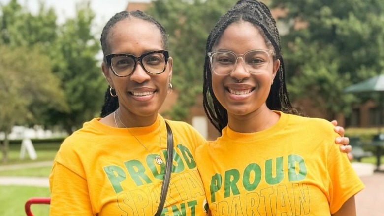 Parent and student wearing Tones of Melanin apparel