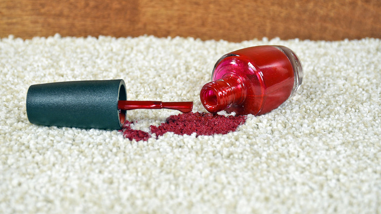 Nail polish spill on carpet