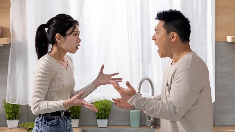 Person yelling at partner during argument