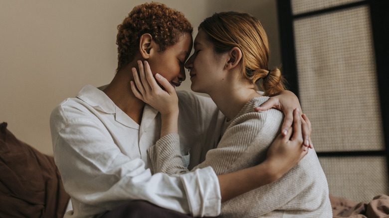 Couple holding each other