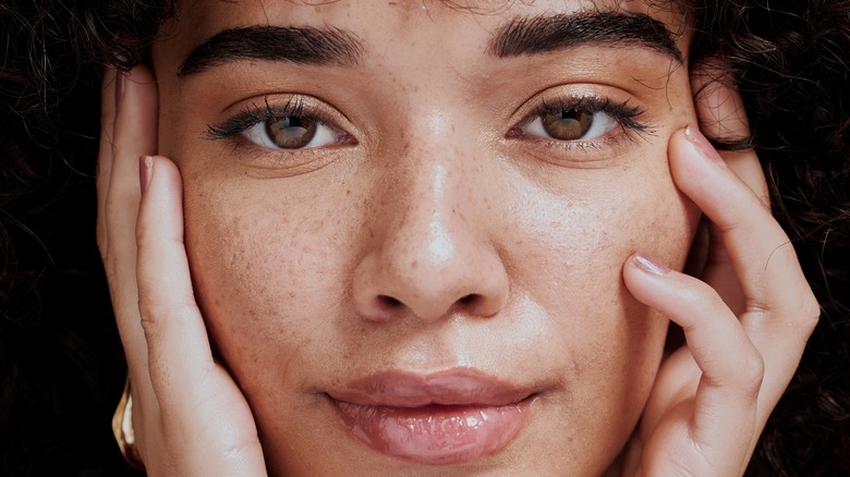 Woman with freckles