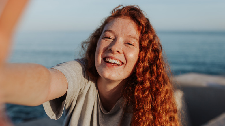 Woman with freckles