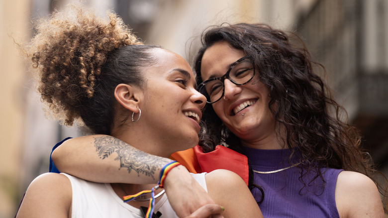 two women embracing