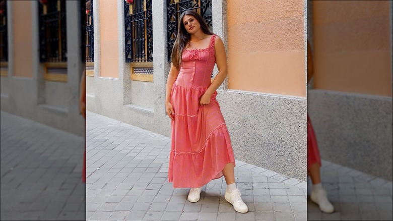 Ilona Maher in a milkmaid dress