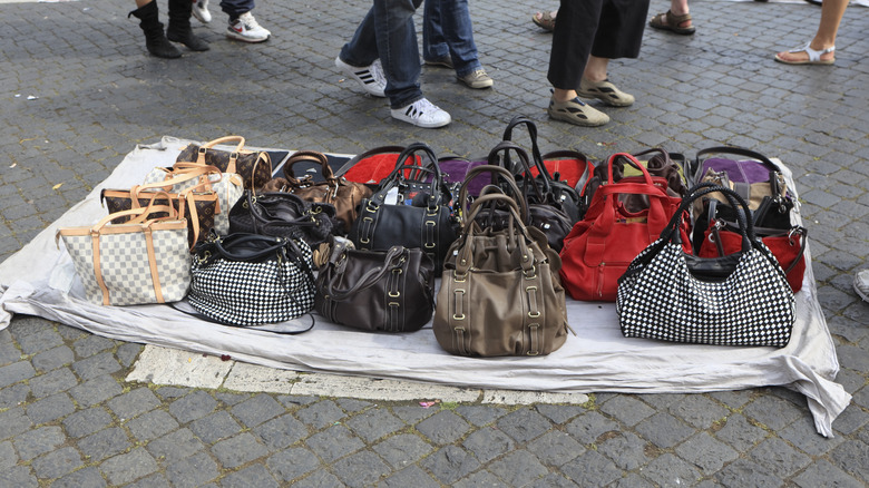 fake designer bags sold on the street