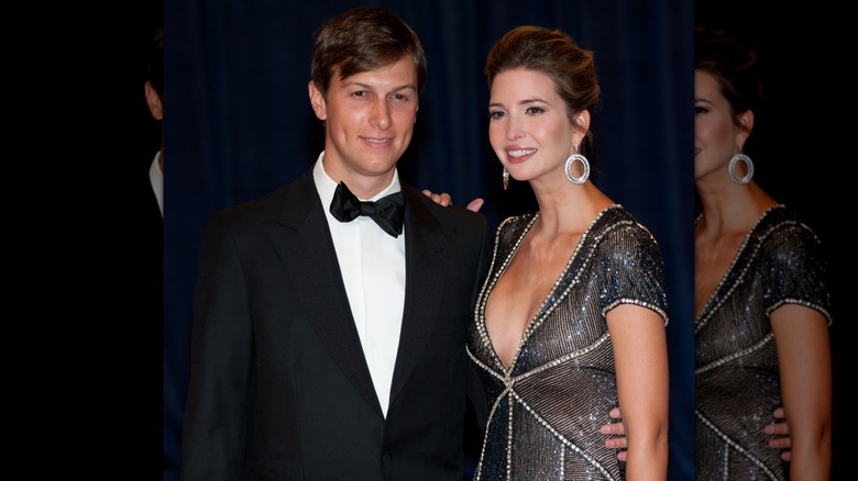 Ivanka Trump and Jared Kushner posing together at the White House Correspondents' Dinner