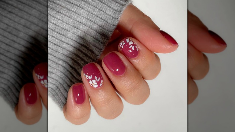 floral jelly nails