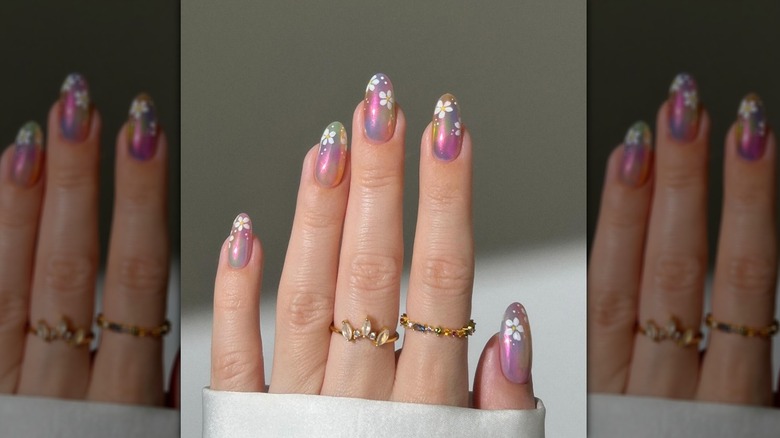 floral jelly nails