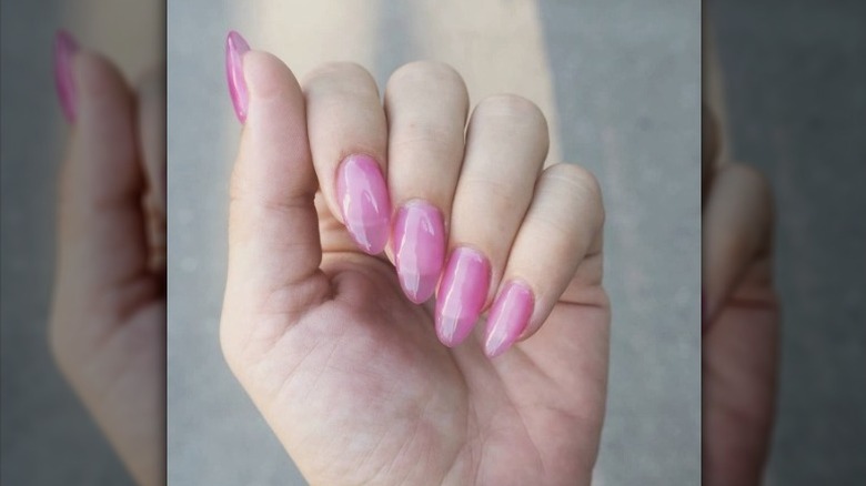 Pink jelly nails
