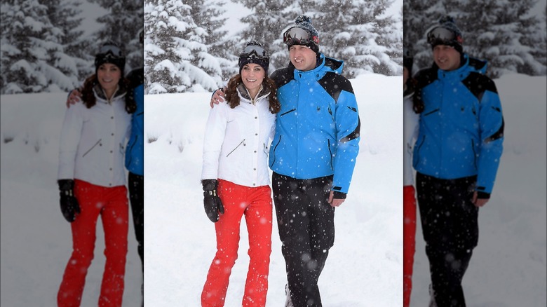 Kate Middleton and Prince William skiing