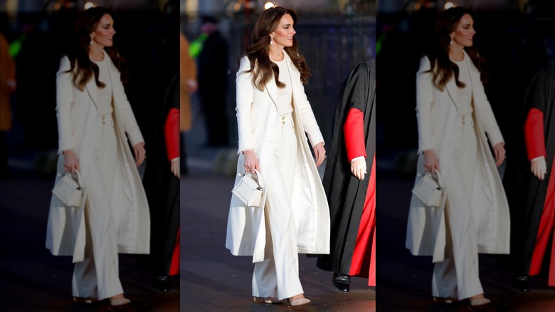 Kate Middleton wearing all white