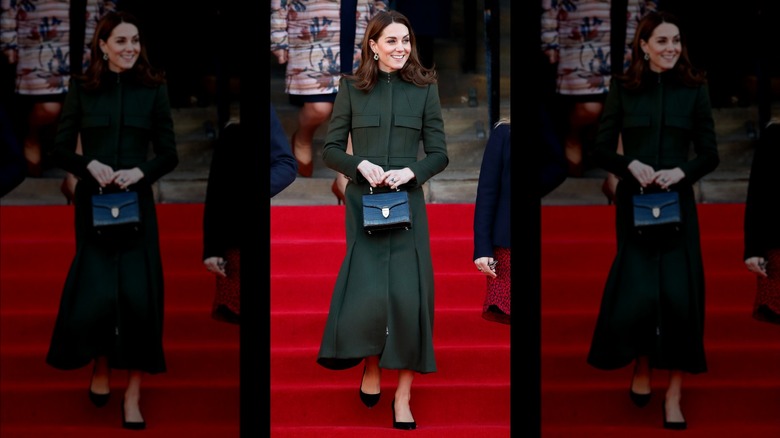 Kate Middleton in a green coat