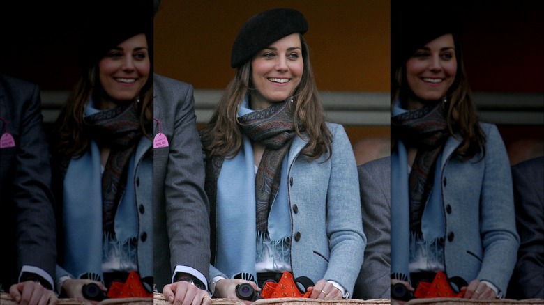 Kate Middleton wearing a hat and scarf