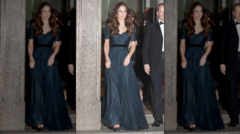 Kate Middleton in a green gown