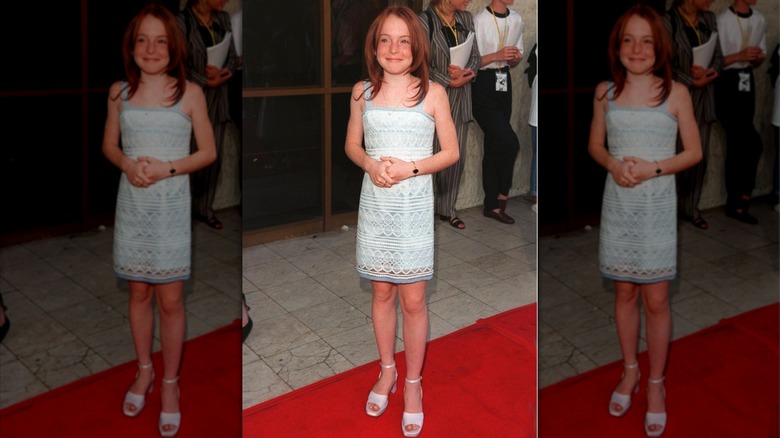 A young Lindsay Lohan on the red carpet