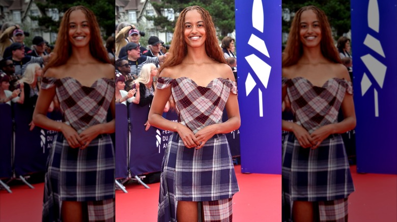 Malia Obama posing in a Vivienne Westwood look at the Deauville American Film Festival