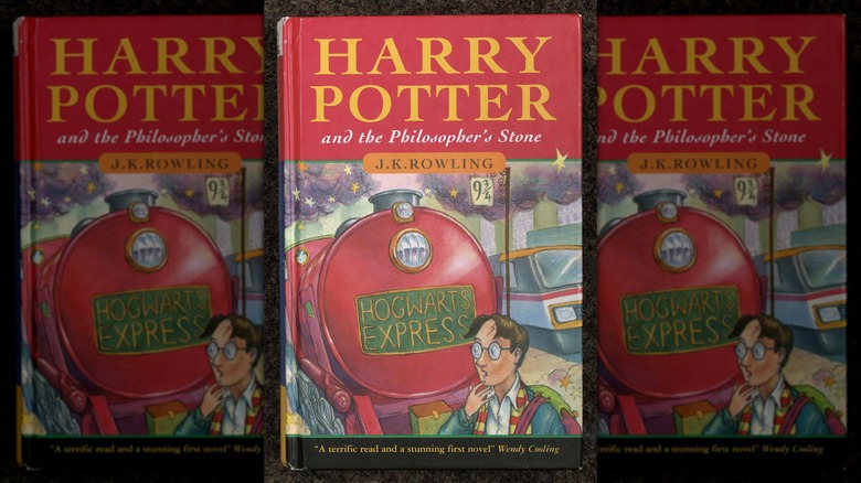 Close up of Harry Potter book