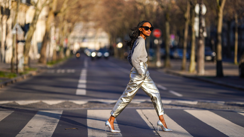 Metallic Shoes Are The Trend Spicing Up Our Cold Weather Outfits