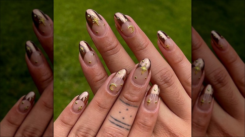 Bronze and gold nails
