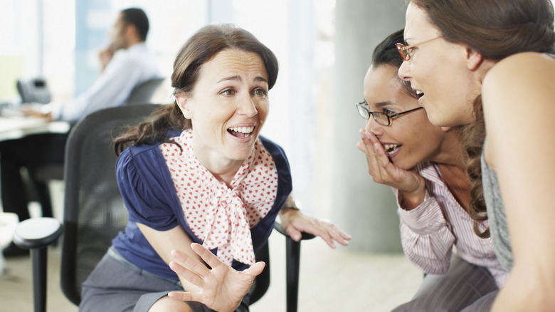 women laughing at work