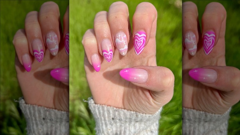 Barbie pink manicure art
