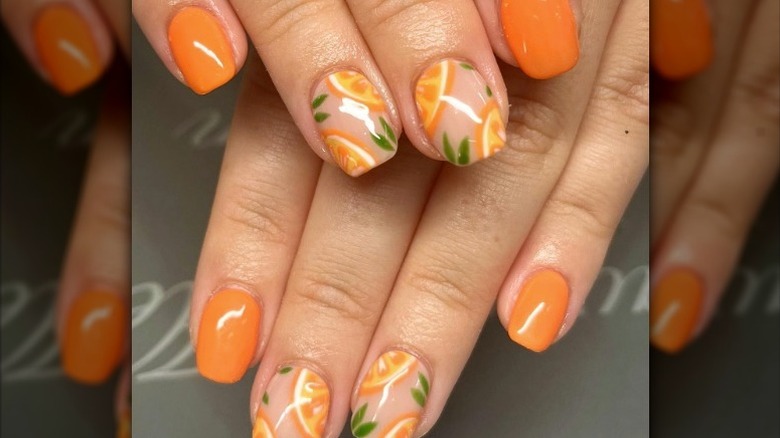 Orange slice naiils