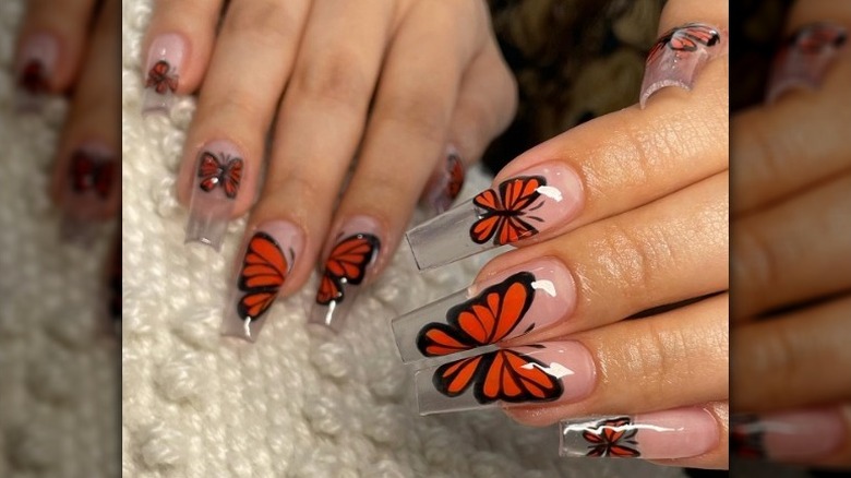 Monarch butterfly nails