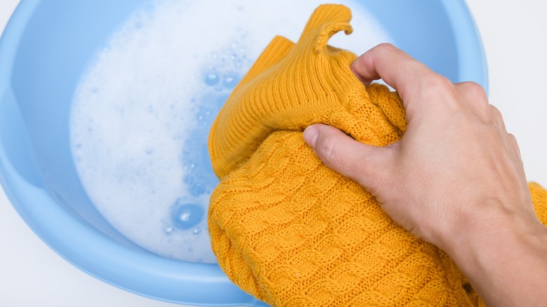 Hand washing sweater 