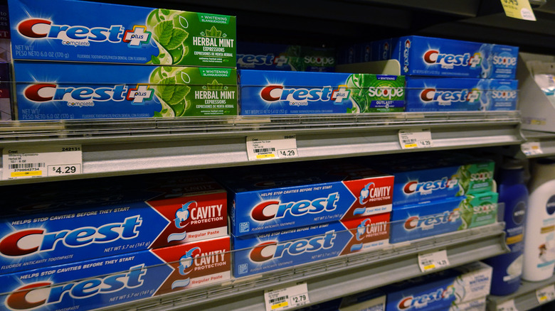 Crest toothpaste on store shelves