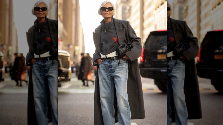 Fashion influencer, Grece Ghanem poses for a picture on the streets of New York