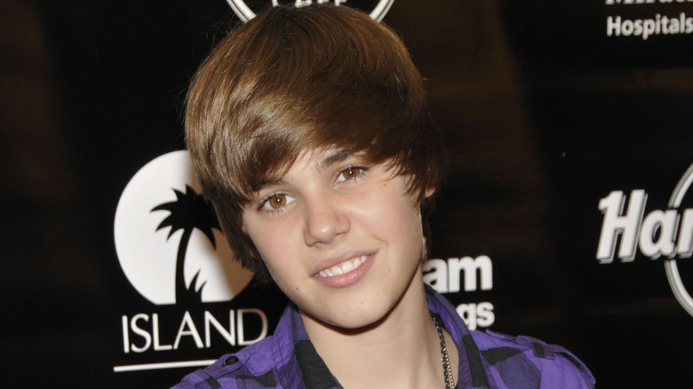 Justin Bieber young with long hair