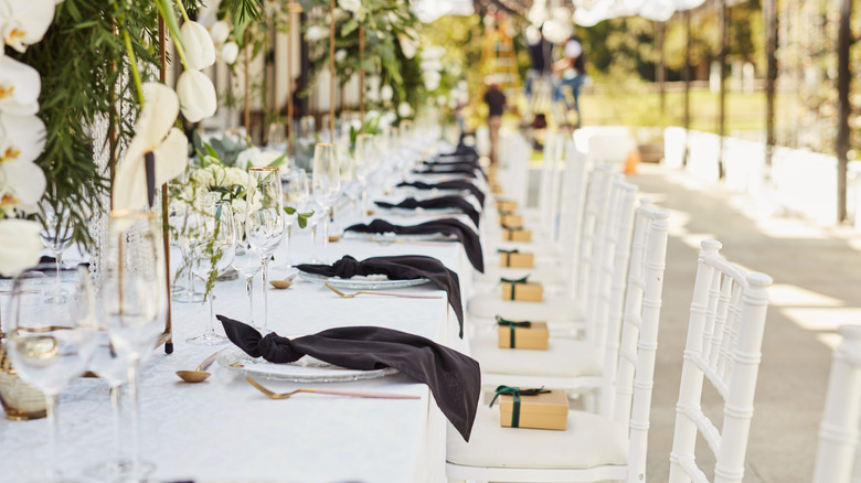 Wedding favors on chairs
