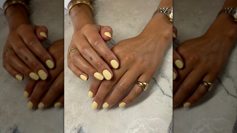 butter yellow nails