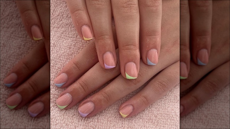 Pastel tipped manicure