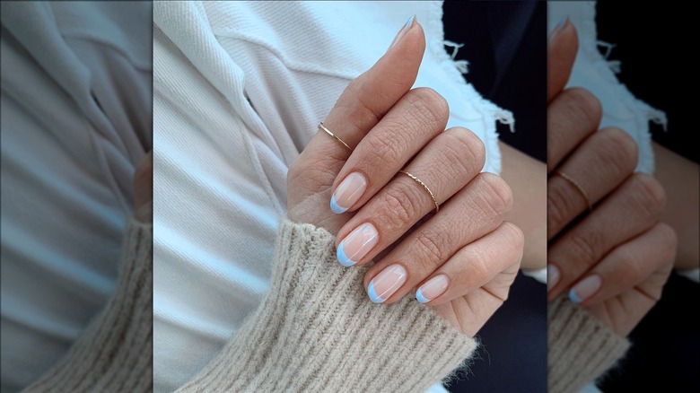 Blue French tips