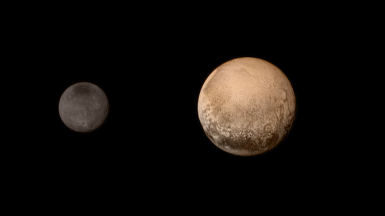 The planet Pluto in space