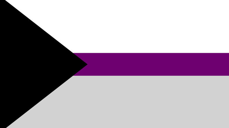 Flag with three stripes and a black triangle