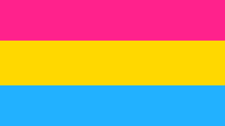 pink, yellow, blue horizontal stripes