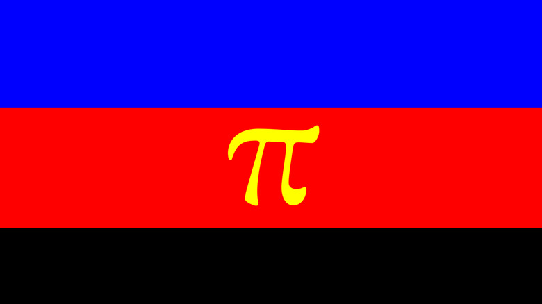 three stripe flag with pi symbol