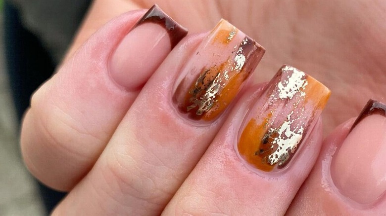 Pumpkin spice nails