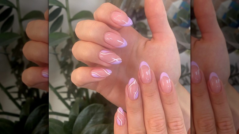 Lilac French manicure
