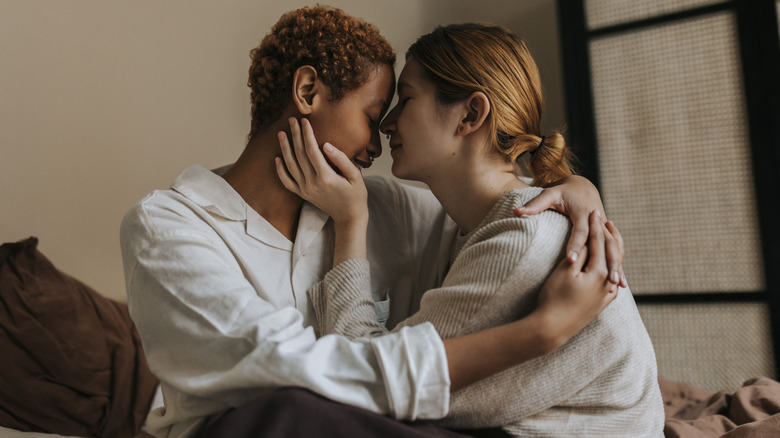 Women embracing