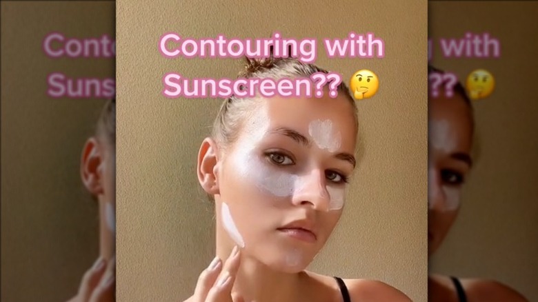 Sunscreen contouring TikToker 