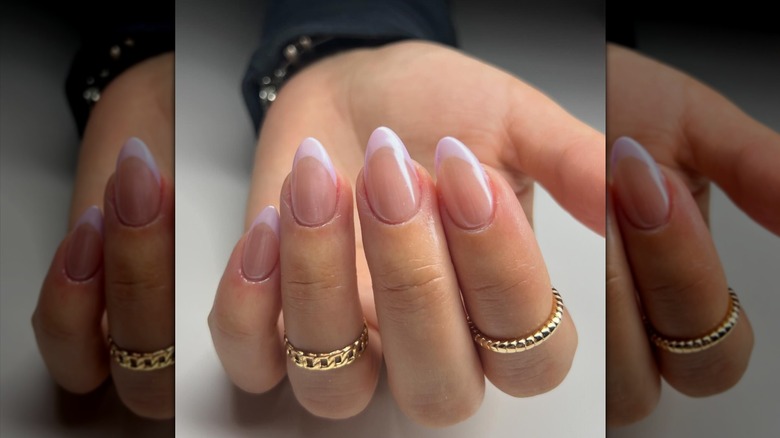Light purple French nails