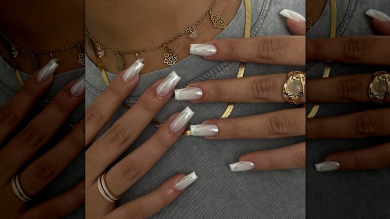 White French chrome nails