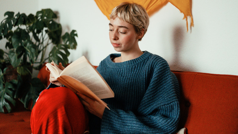 A woman reading