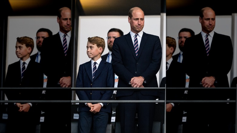 Prince George and Prince William in suits