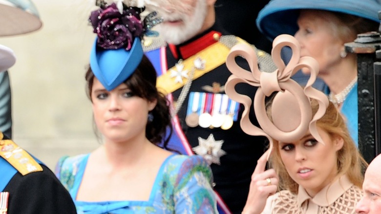 Princess Beatrice and Princess Eugenie at the royal wedding